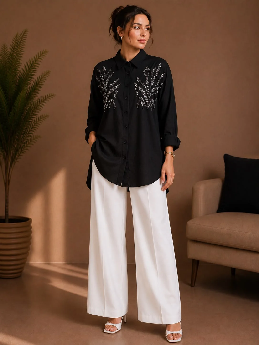 Keten Oversize Gömlek