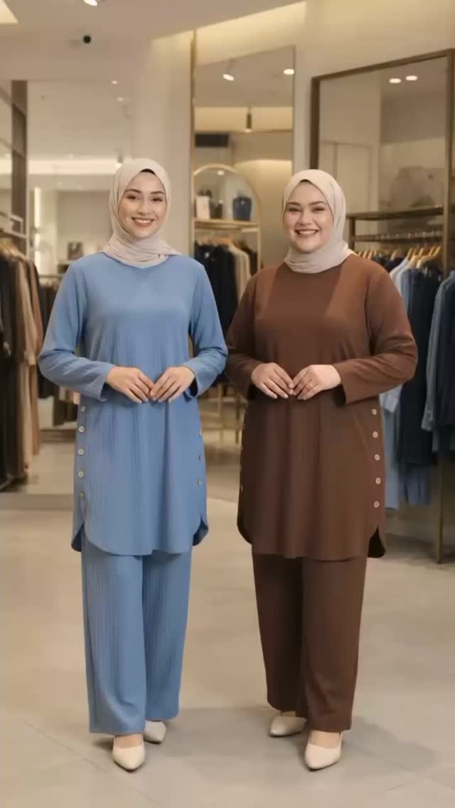 Aden Dökümlü Tunik Pantolon Kadın Takım